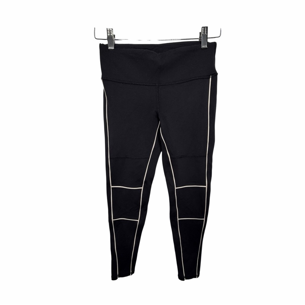 ALO Yoga Black Leggings with White Accents XS